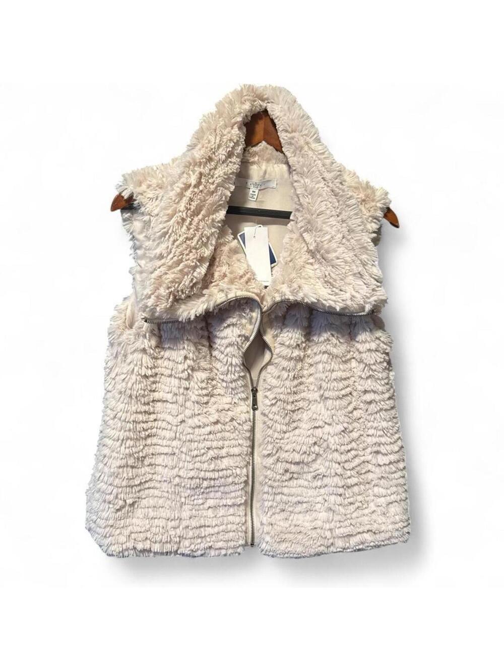 Women's Cream and Pink Gilet